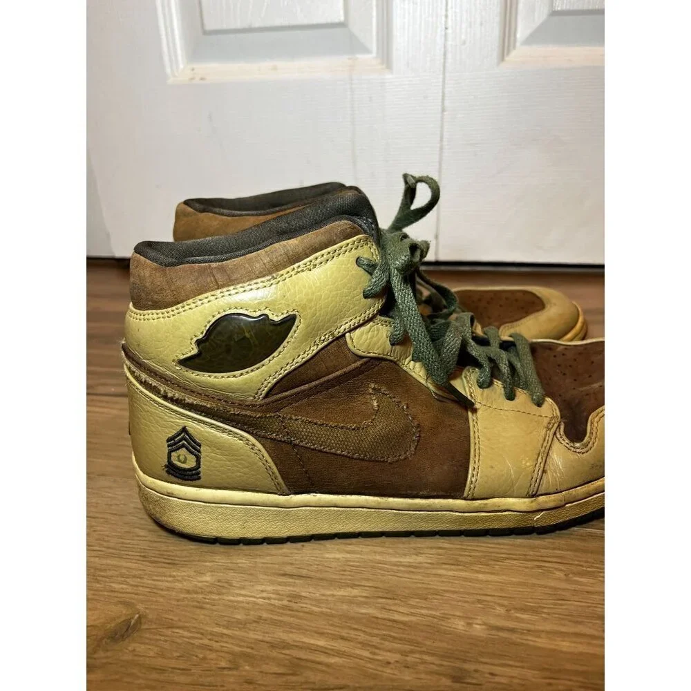 Nike Air Joridan 1 Mid Army Retro Army Forces  Leather & Suede Mens Sneakers 11